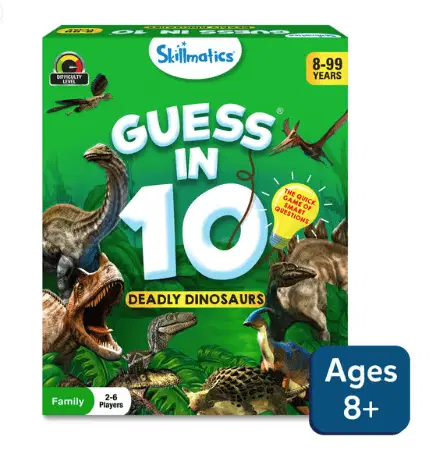 Guess in 10 Deadly Dinosaurs Trivia card game