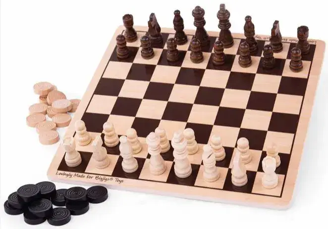 Bigjigs Draughts and Chess Set