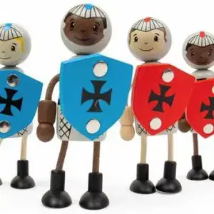 Bigjigs Medieval 4 Knights Dolls Set for Toy Wooden Castle
