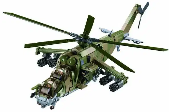 Sluban MI-24S GUNSHIP 3-IN-1 - 1/35 Model Bricks - Image 2