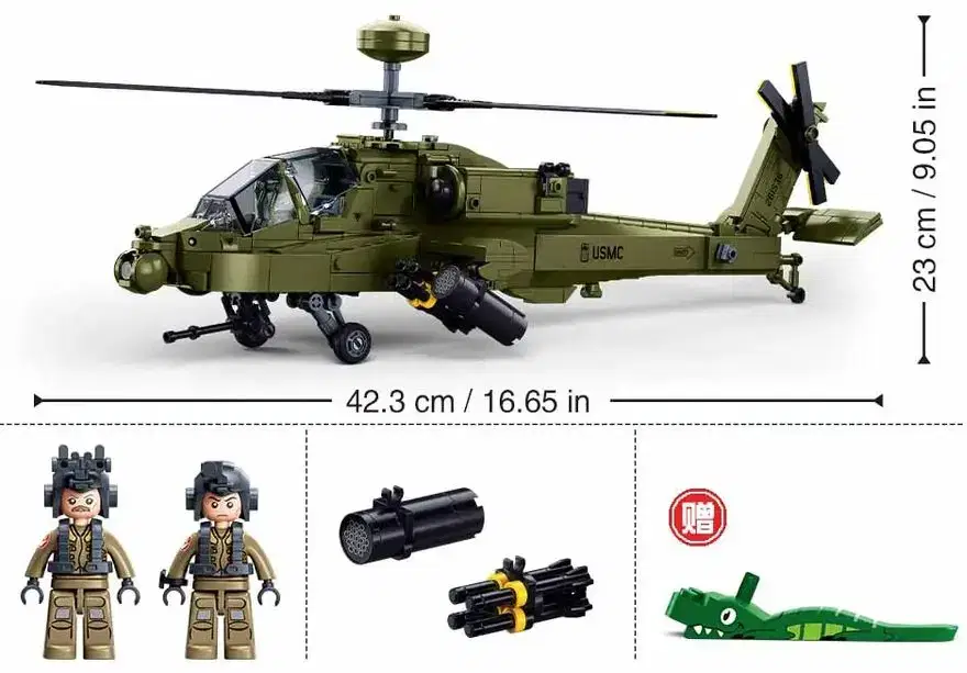Sluban MODELBRICKS - 1/44 AH-64D APACHE - Image 3